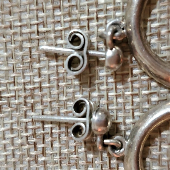 Taxco 925 Circular Silver Earrings - Picture 3 of 3